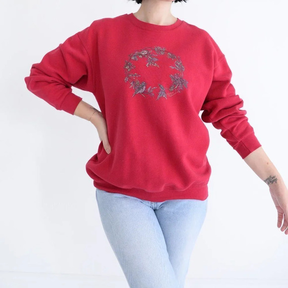 Vintage Northern Reflections Red Bird Crewneck  Sweater - Picture 1 of 12